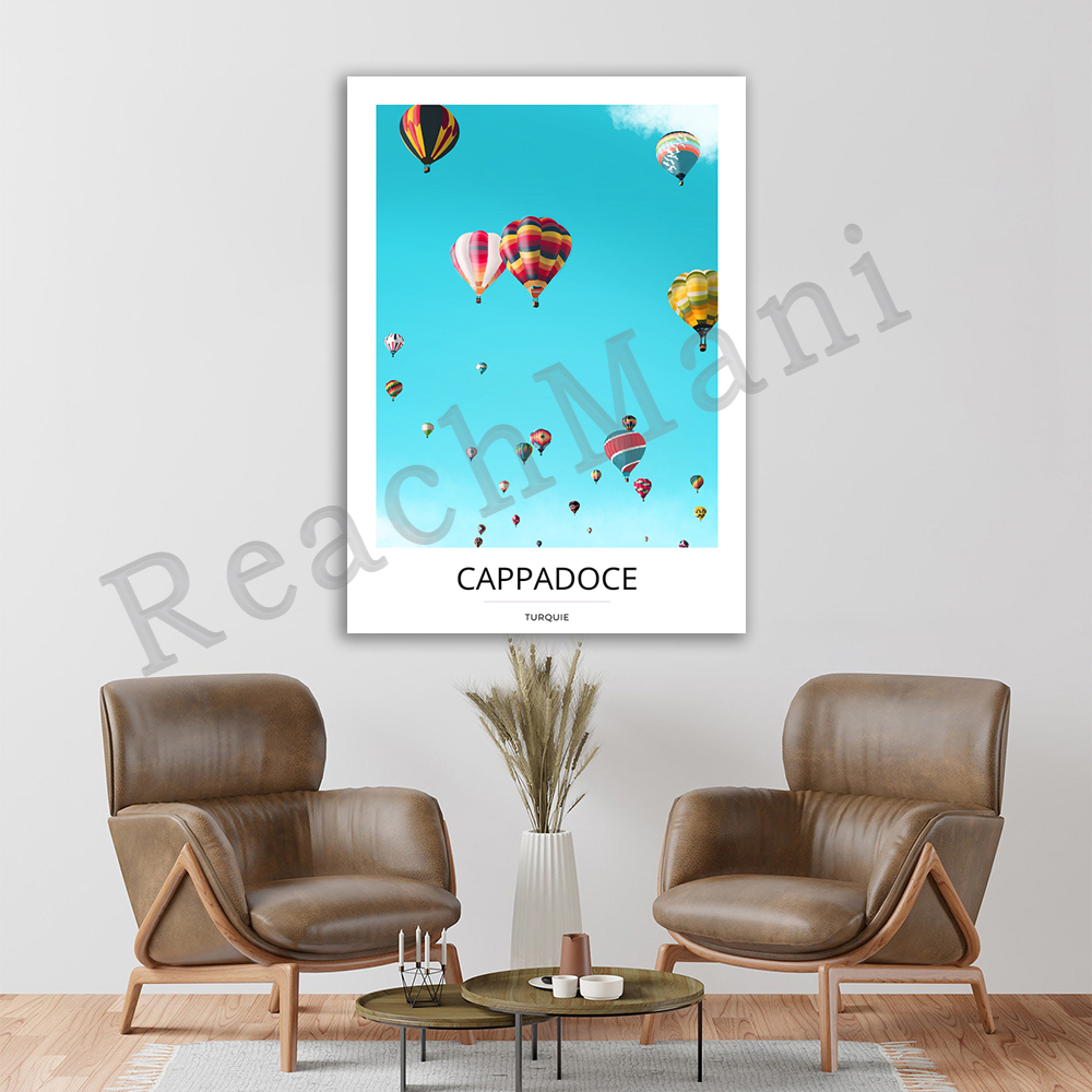 Interior Design Illustrated - Kappadokya, poster baskısı, seyahat posterleri, iç